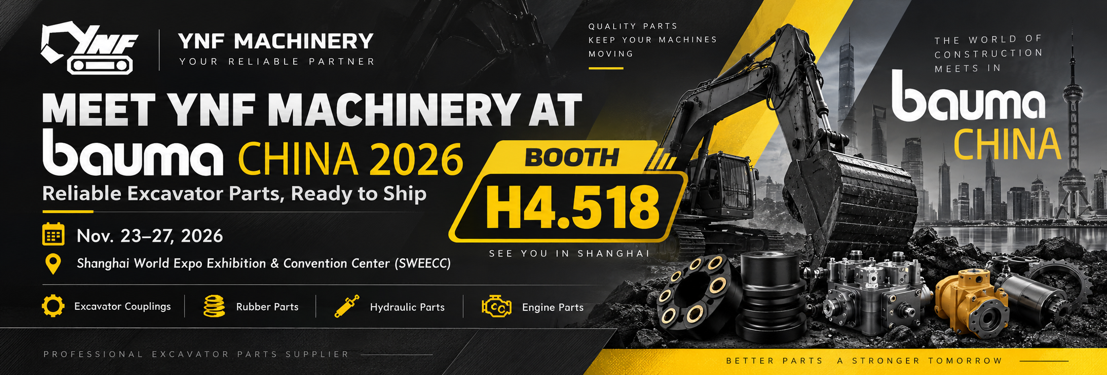 Últimos blogs de la empresa sobre Meet YNF Machinery at bauma CHINA 2026 – Visit Us at Booth H4.518
