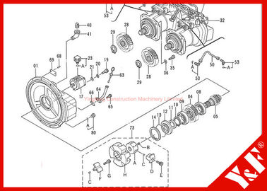 Manguito de tubería de hincar del motor del excavador de Hitachi a la rueda volante del motor que monta el eje de la pompa hydráulica