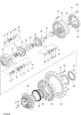 1032486 piezas ZX200 ZX240-3 ZX240-3-HCMC ZX240-3G ZX240-5G de Hitachi del portador